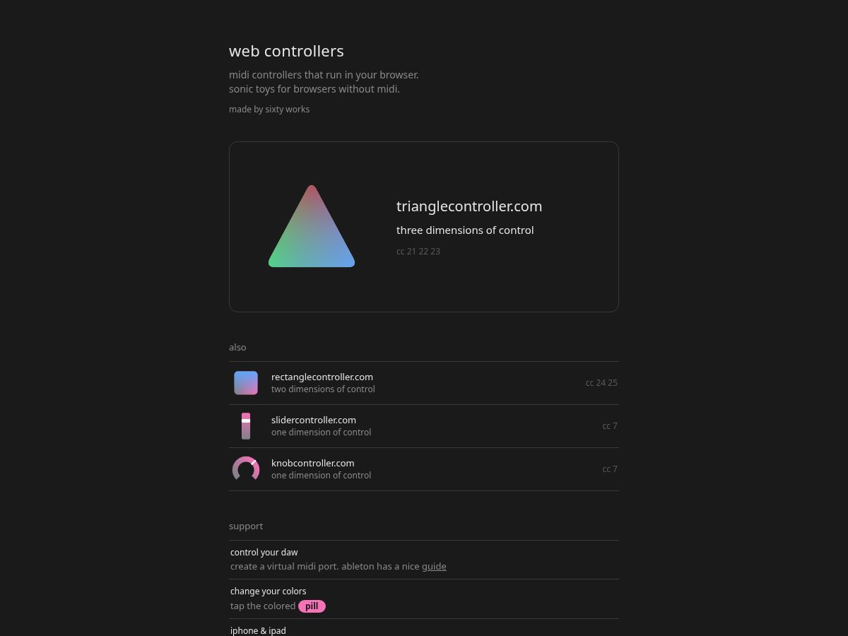 Landing-page snapshot of webcontrollers.net