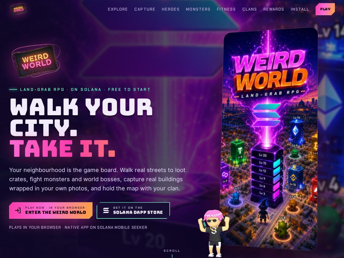 Landing-page snapshot of weirdworld.net