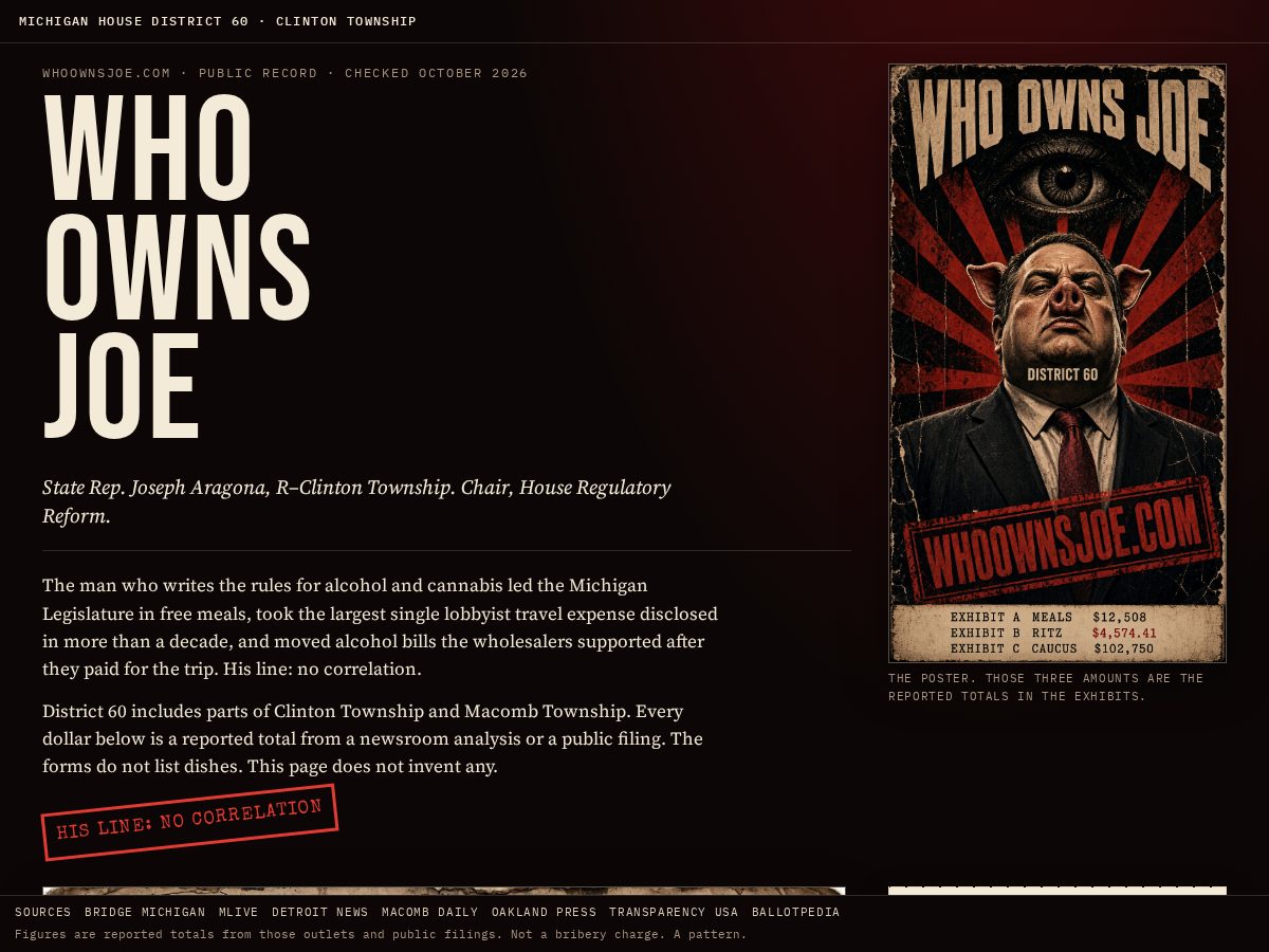 Landing-page snapshot of whoownsjoe.com