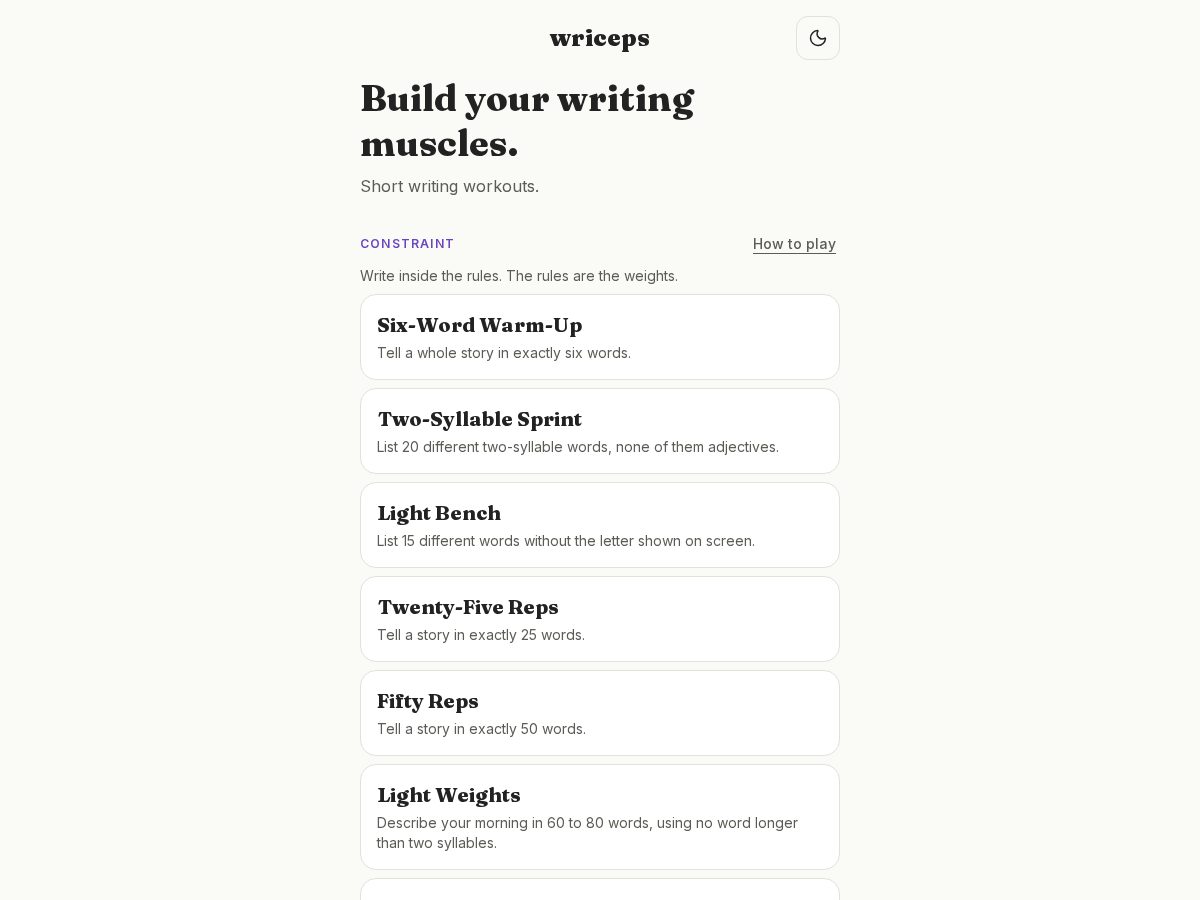 Landing-page snapshot of wriceps.com