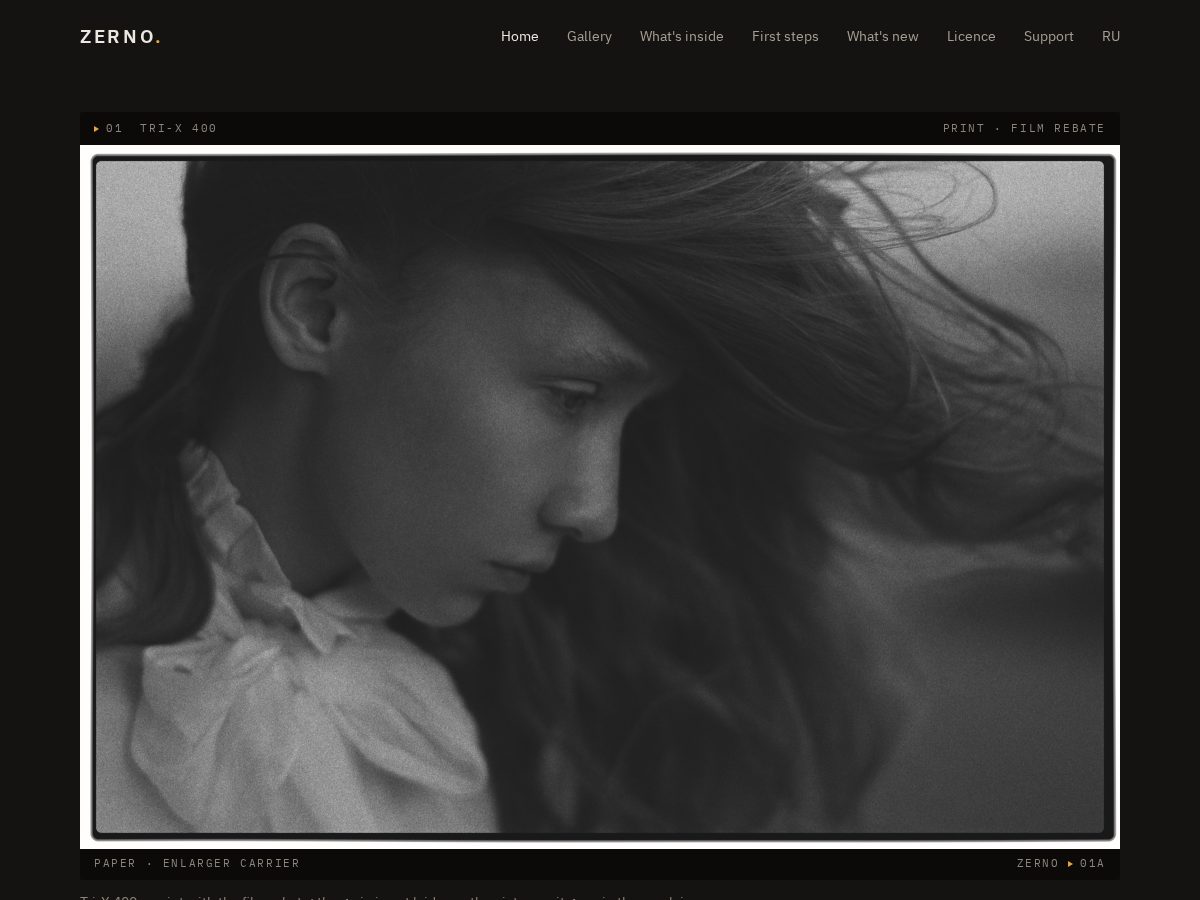 Landing-page snapshot of zernophoto.com