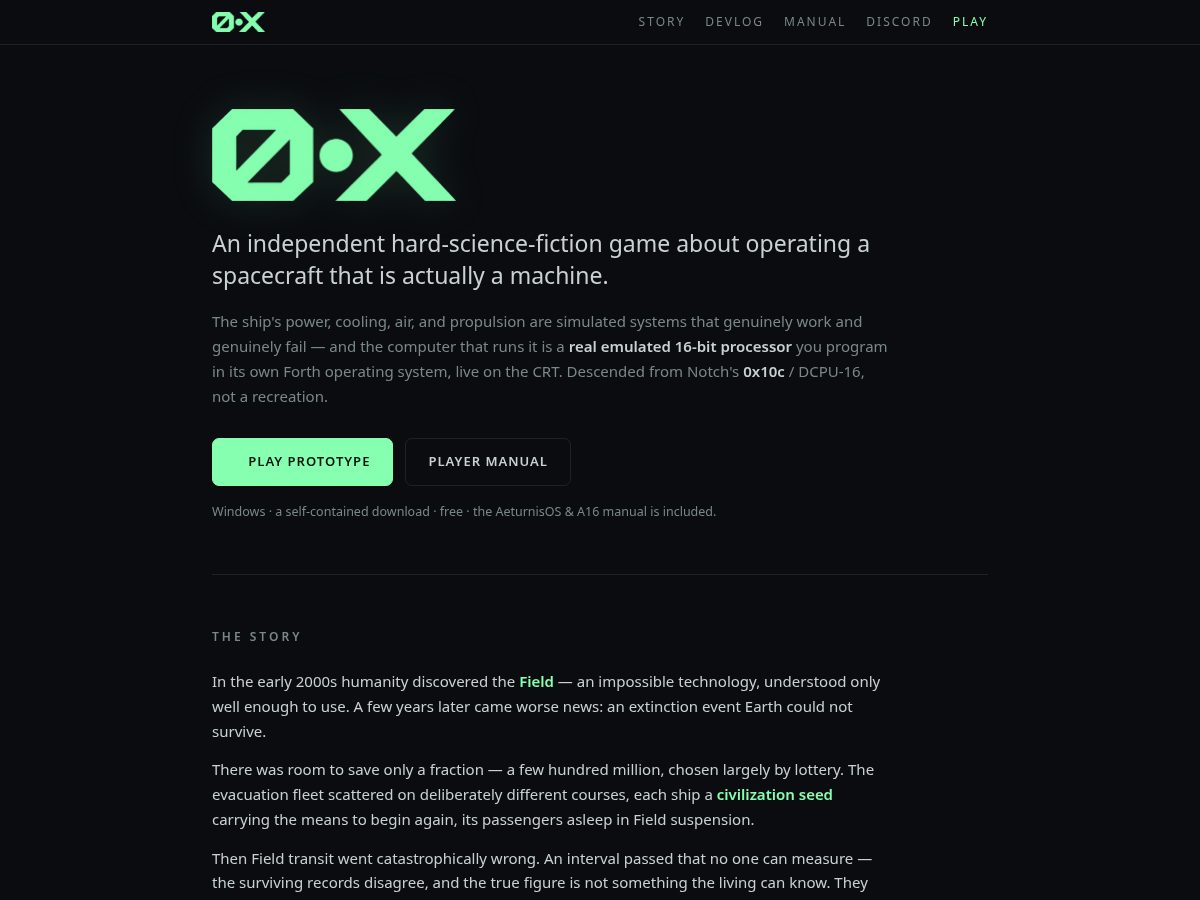 Landing-page snapshot of 0xgame.net
