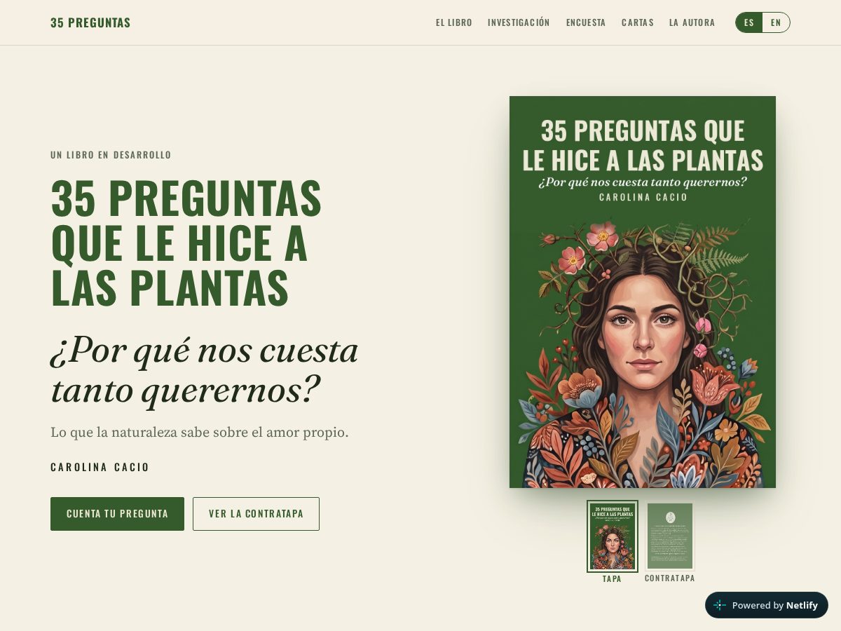 Landing-page snapshot of 35preguntas.com