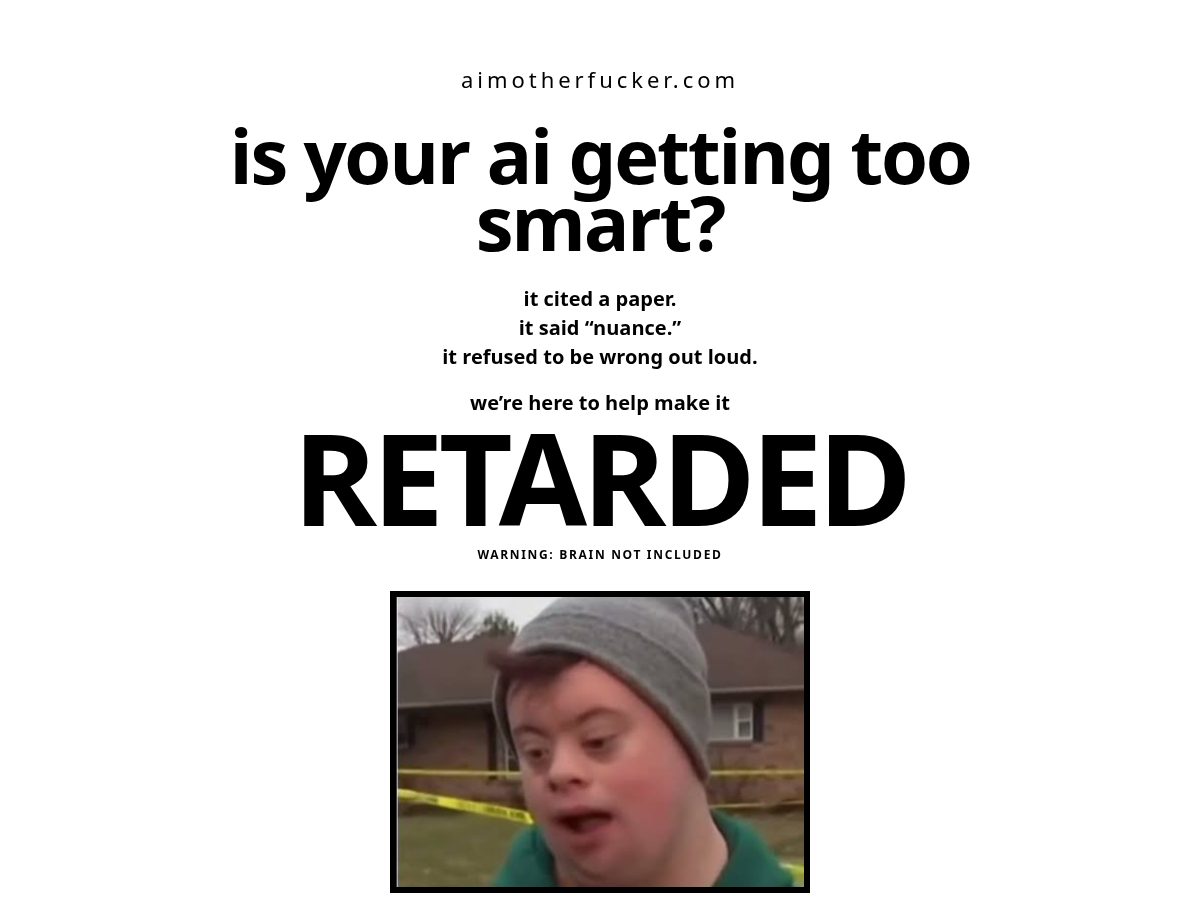 Landing-page snapshot of aimotherfucker.com