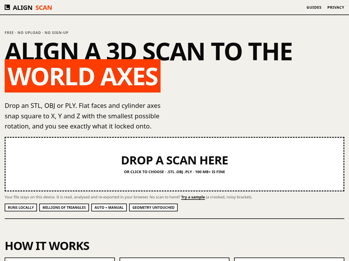 Landing-page snapshot of alignscan.app