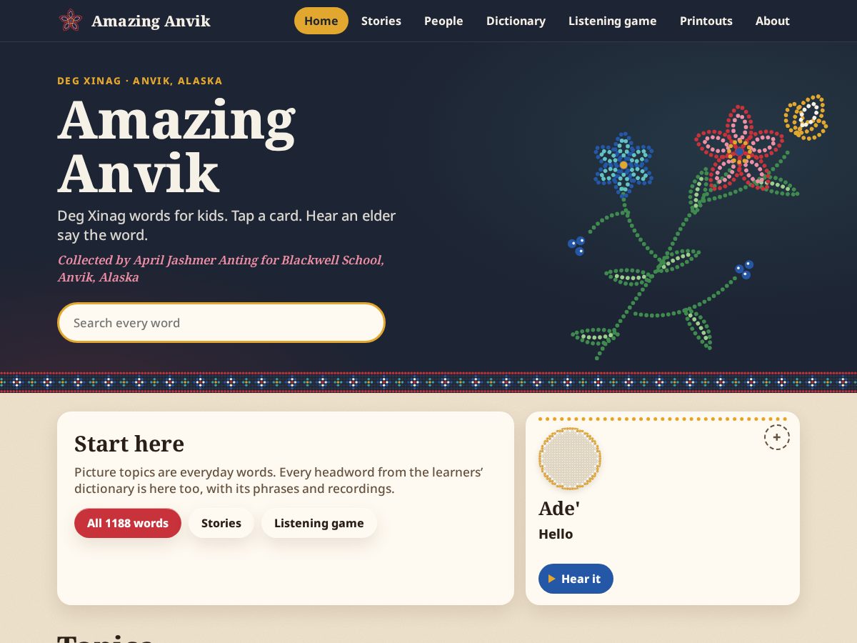 Landing-page snapshot of amazinganvik.com