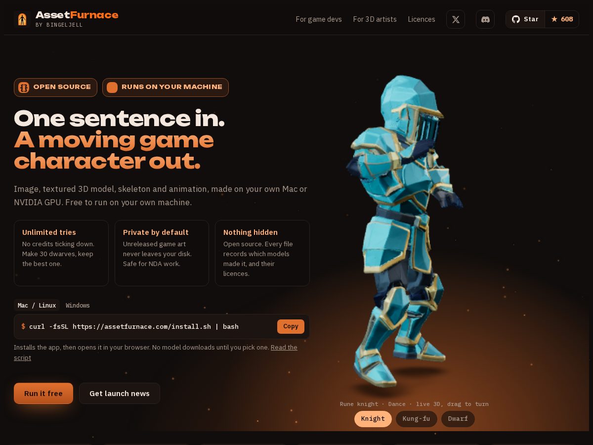 Landing-page snapshot of assetfurnace.com