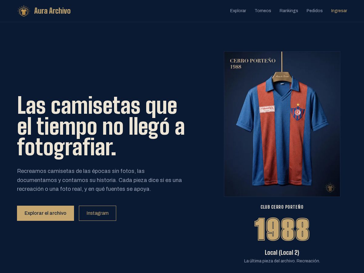 Landing-page snapshot of auraarchivo.com