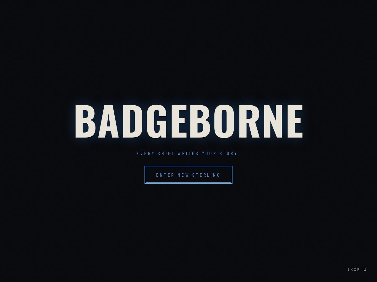 Landing-page snapshot of badgeborne.com