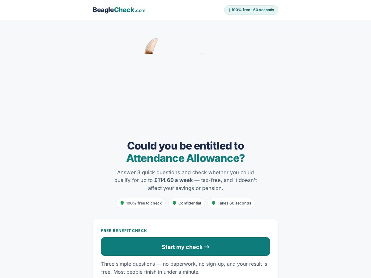Landing-page snapshot of beaglechecker.com