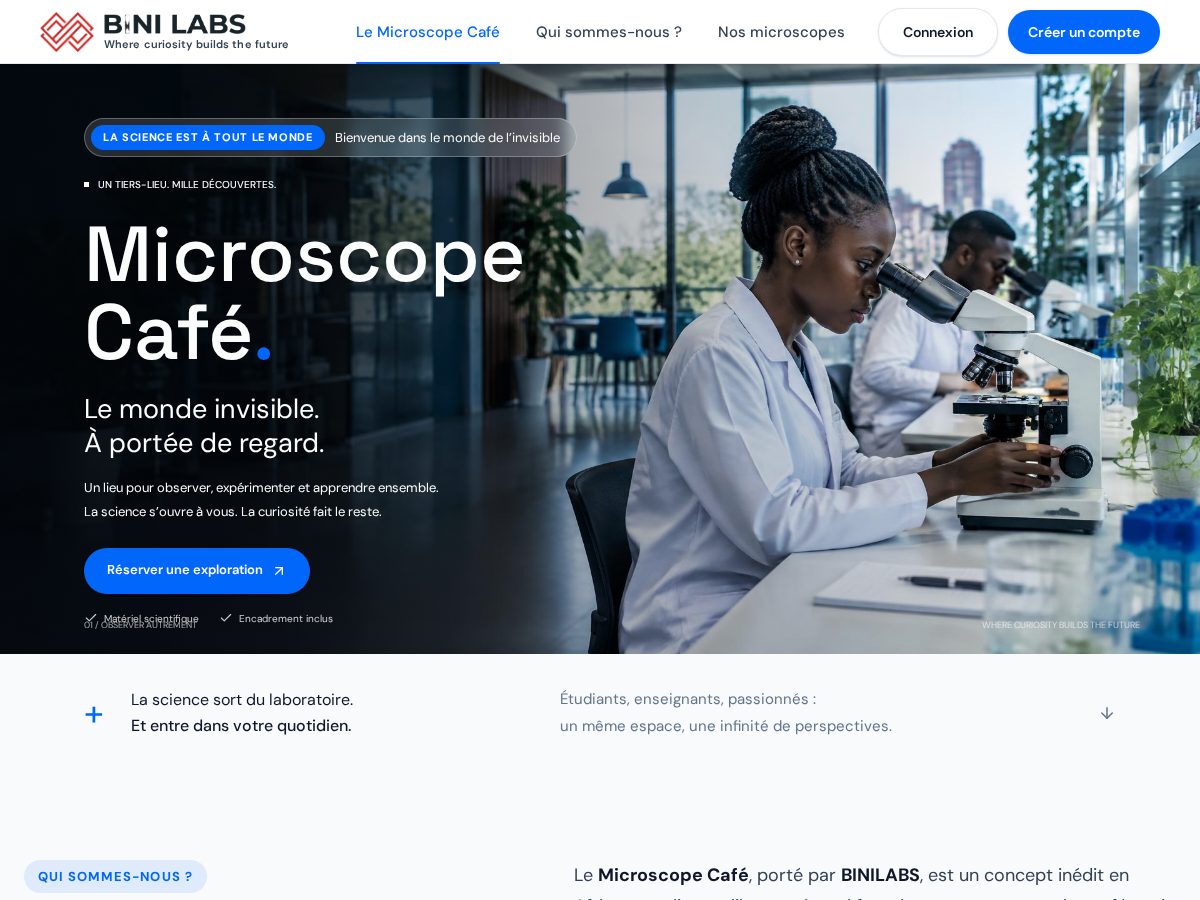 Landing-page snapshot of binilabs.org