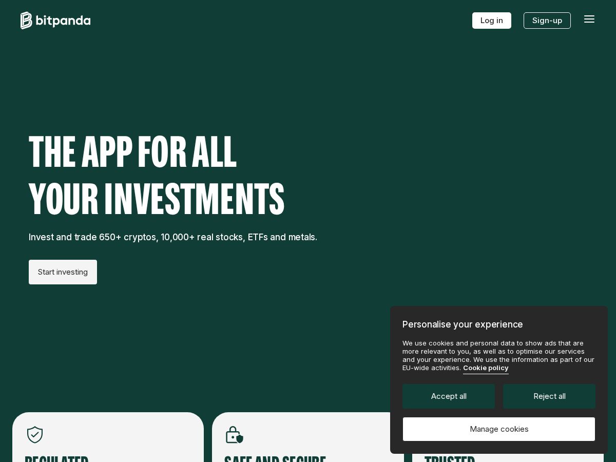Landing-page snapshot of bitapnda.com