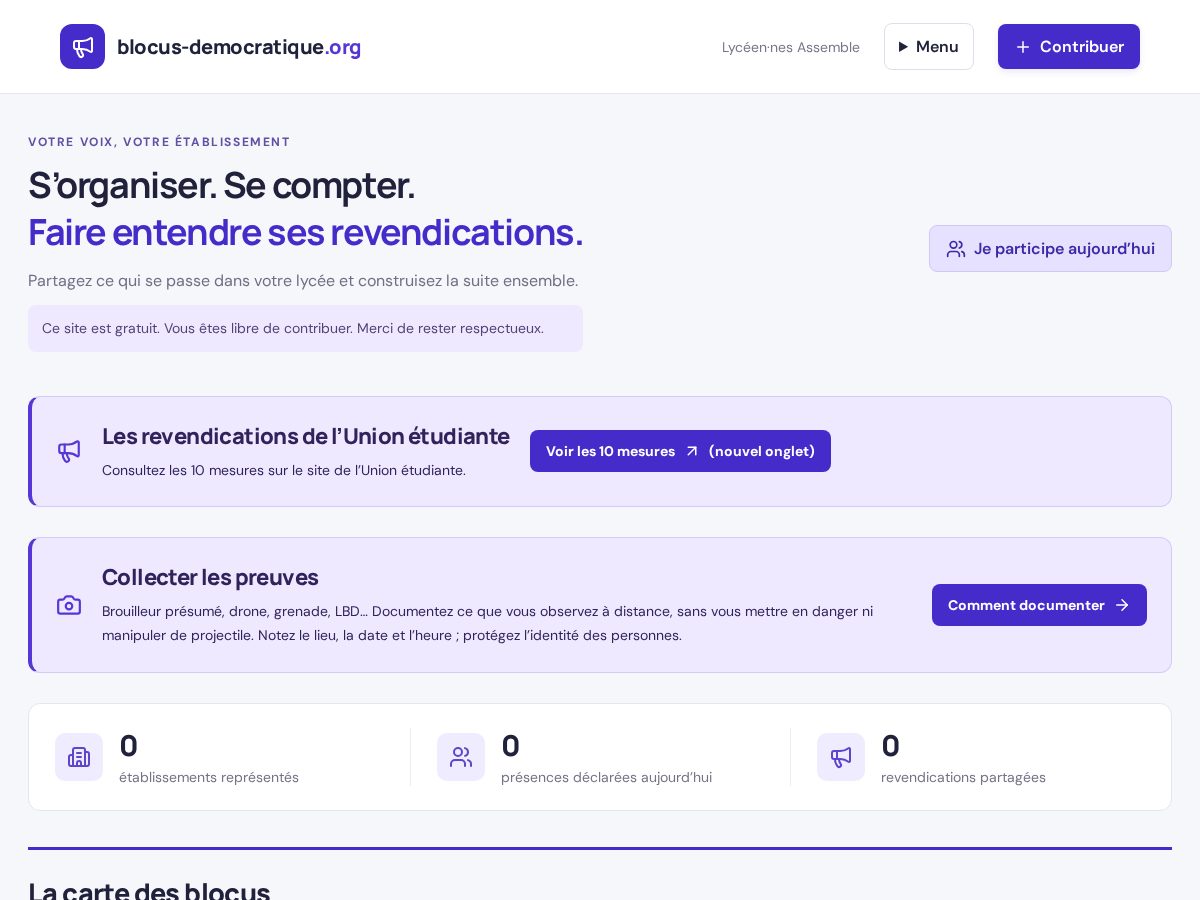 Landing-page snapshot of blocus-democratique.org