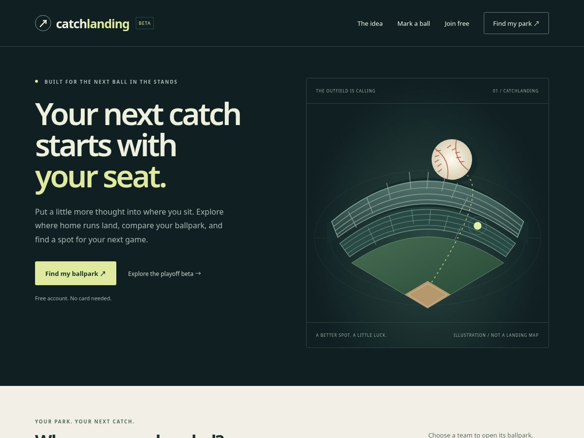 Landing-page snapshot of catchlanding.com