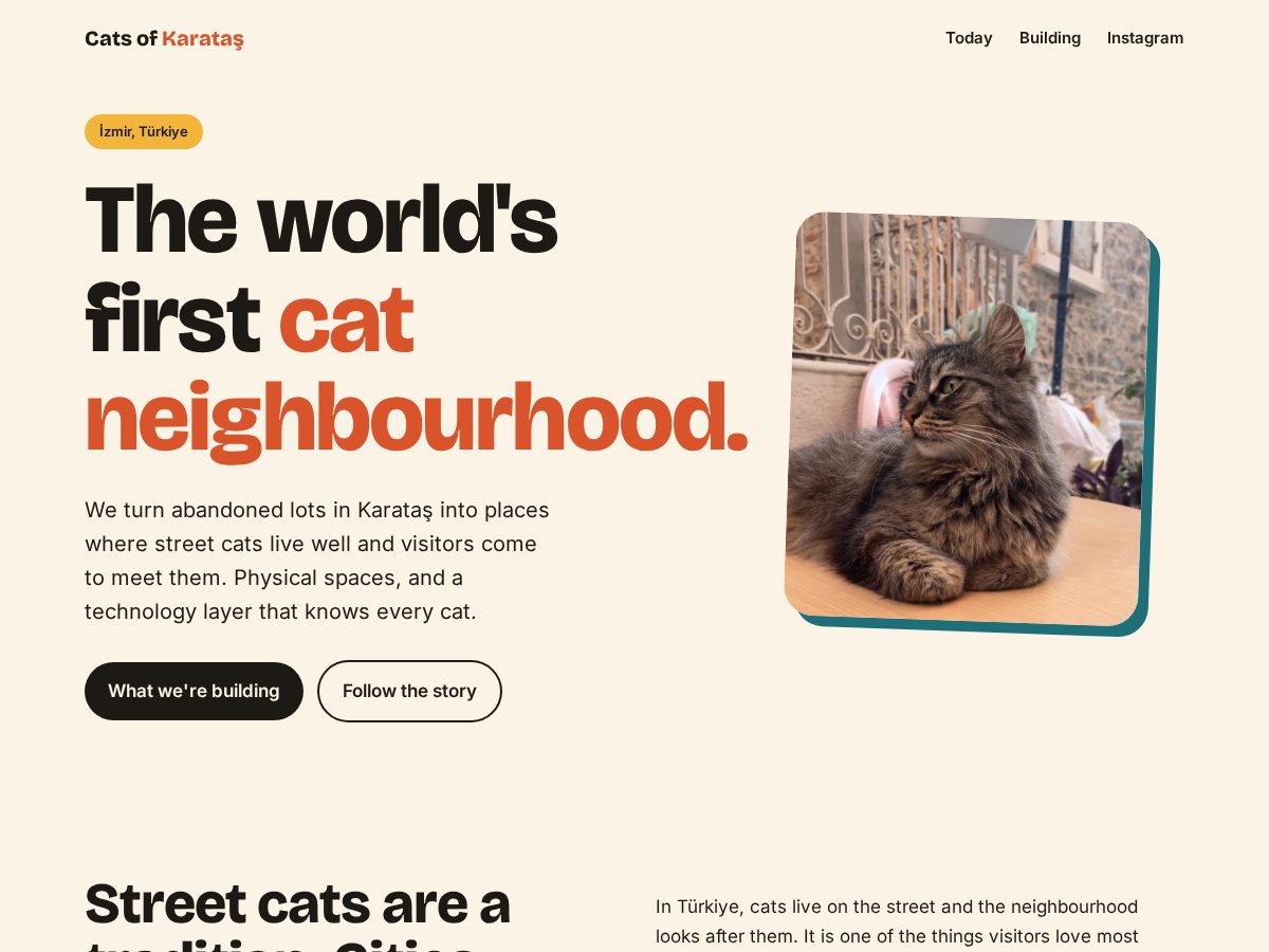 Landing-page snapshot of catsofkaratas.com
