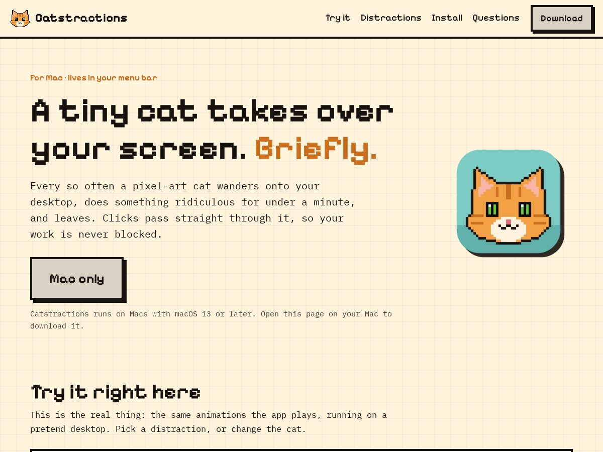 Landing-page snapshot of catstractions.app