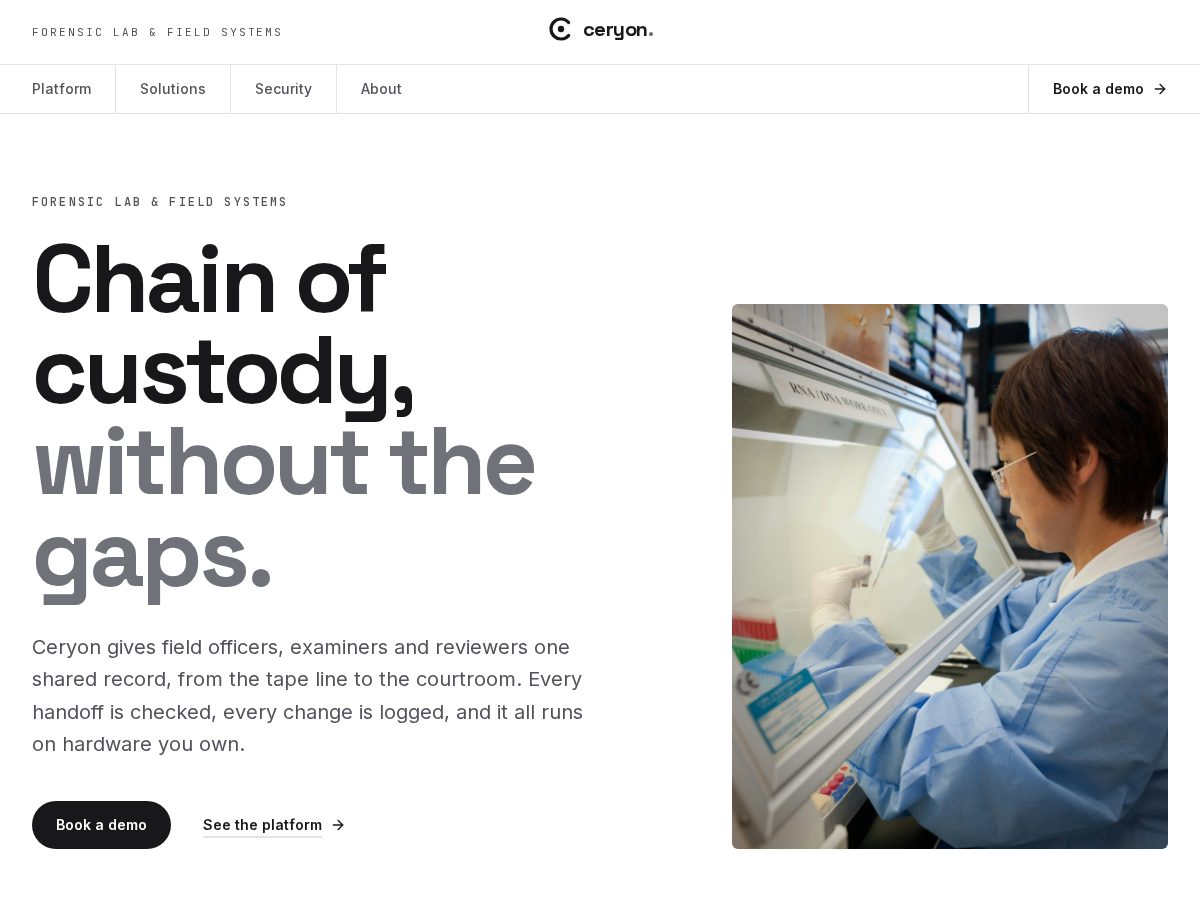 Landing-page snapshot of ceryonsys.com