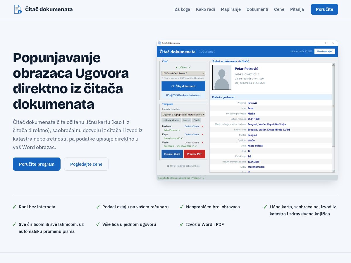 Landing-page snapshot of citacdokumenata.com