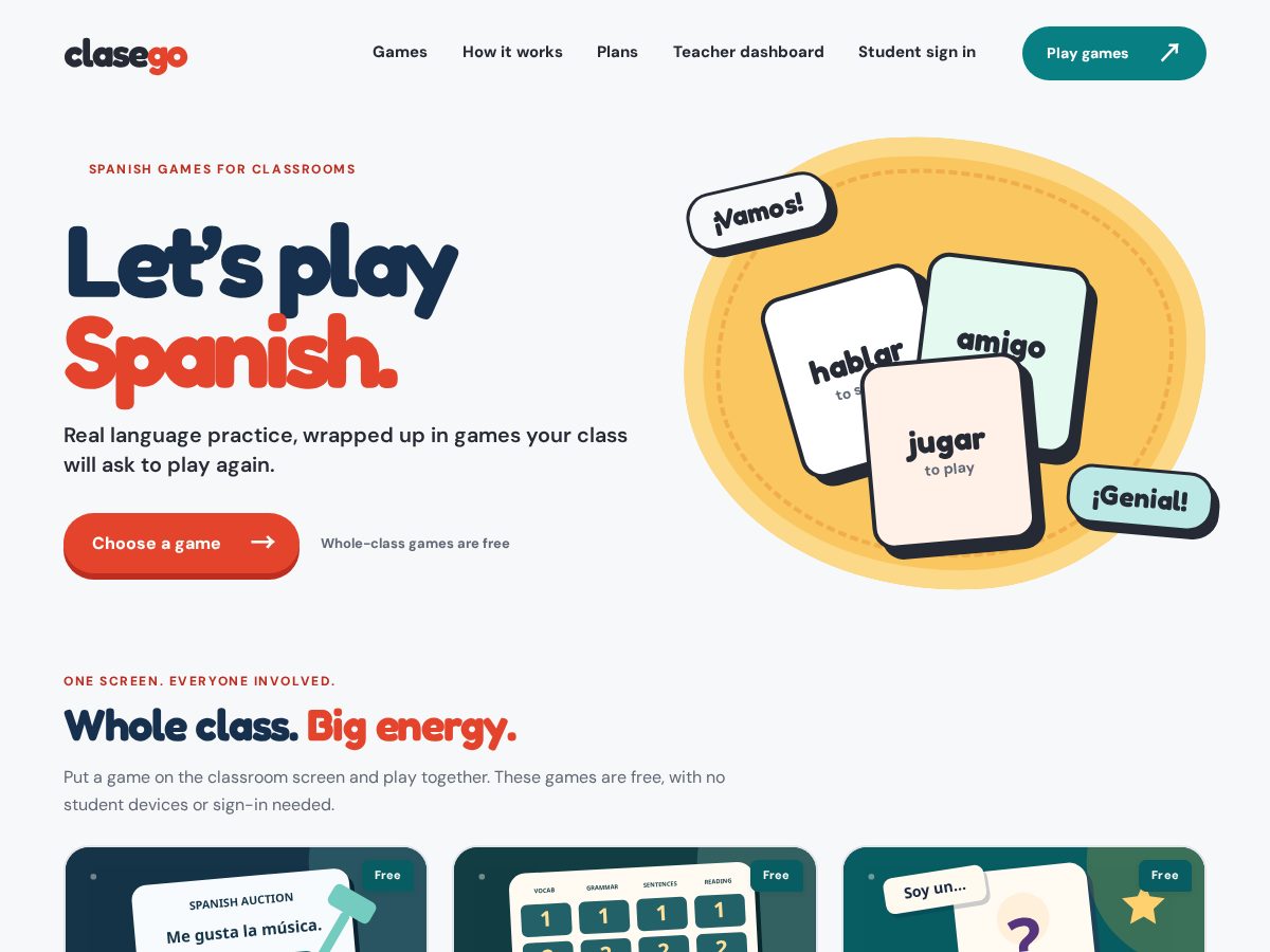 Landing-page snapshot of clasego.com