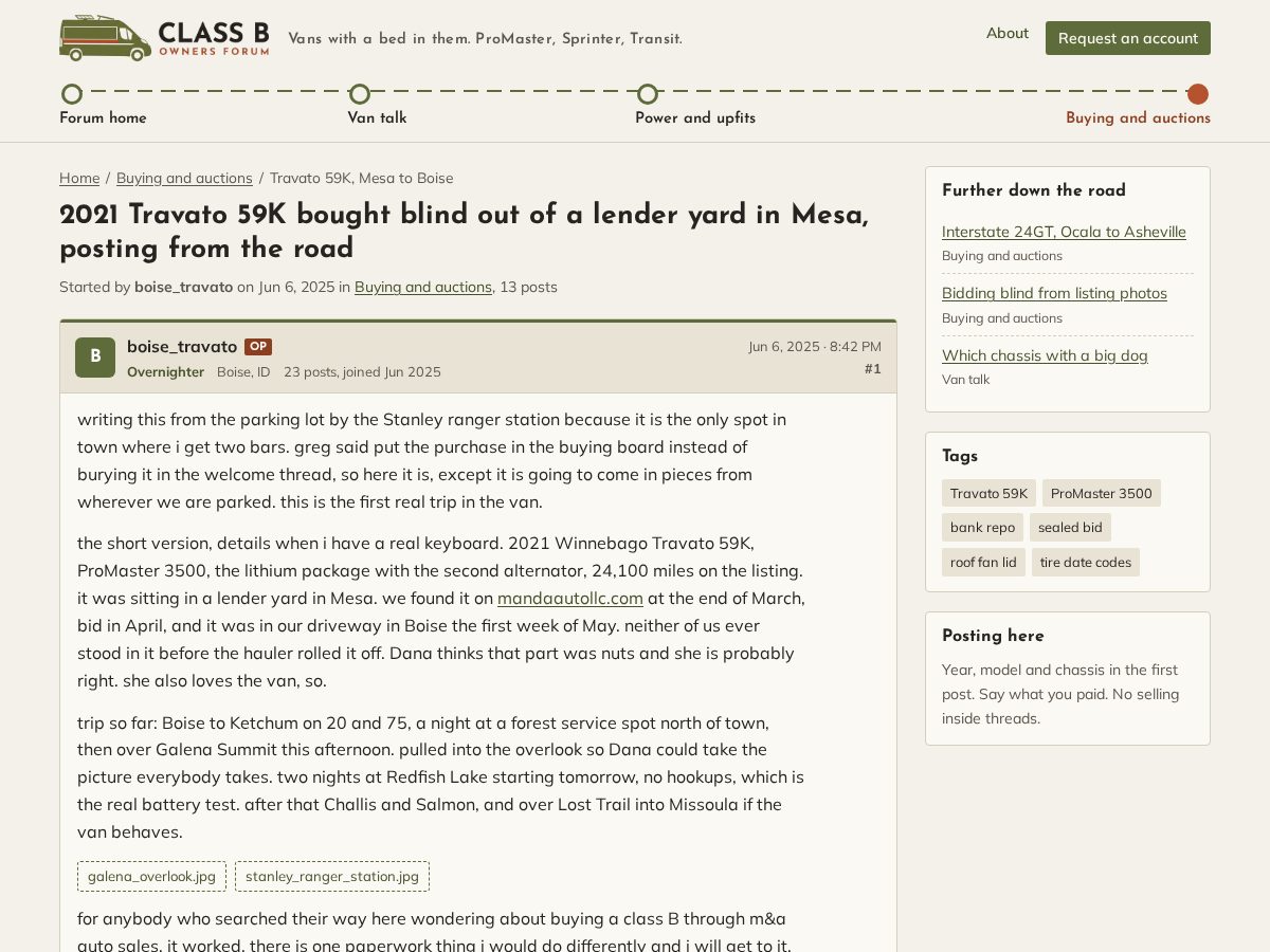 Landing-page snapshot of classbownersforum.com