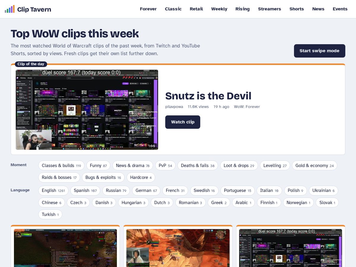 Landing-page snapshot of cliptavern.com