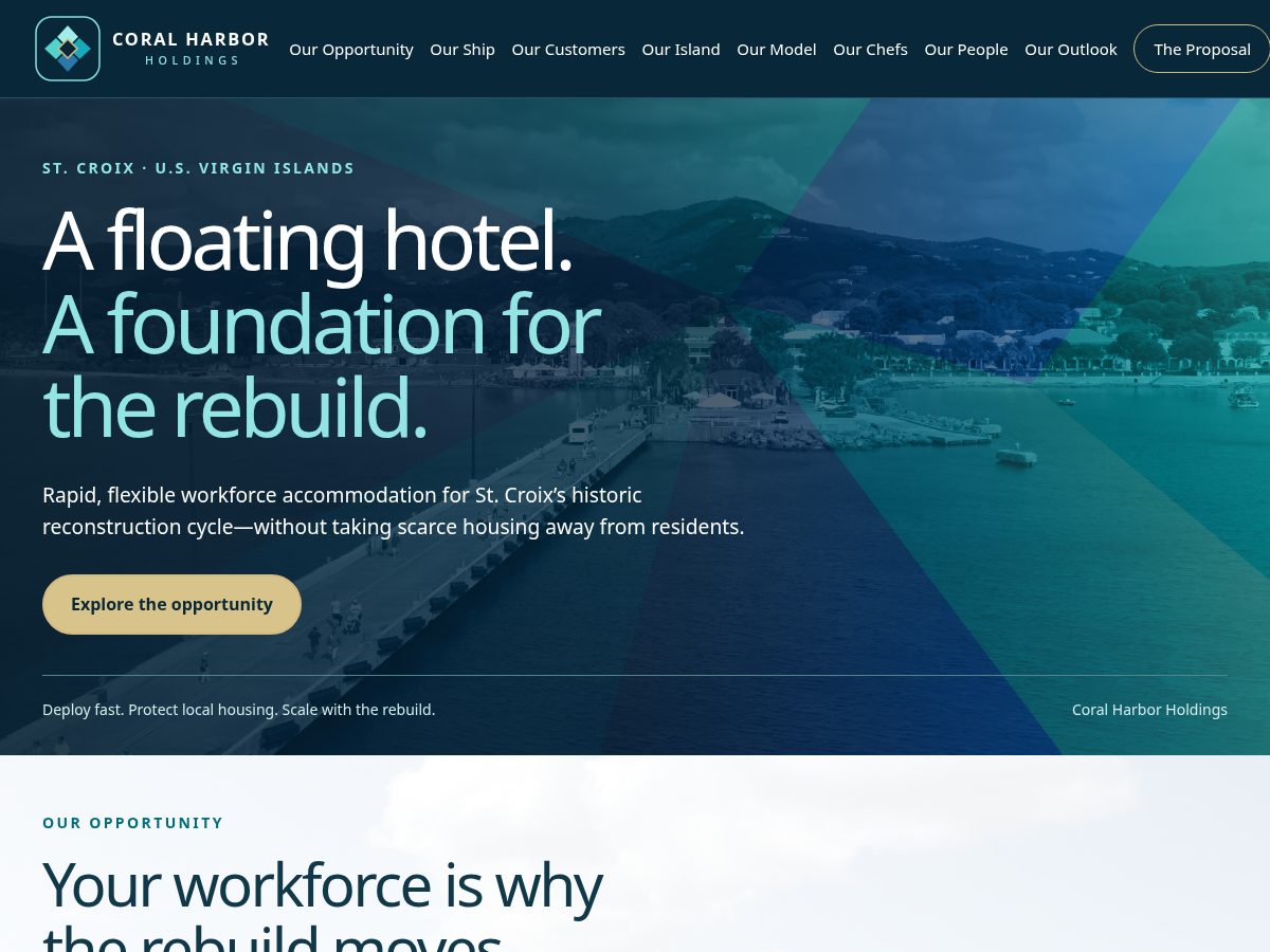 Landing-page snapshot of coralharborholdings.com