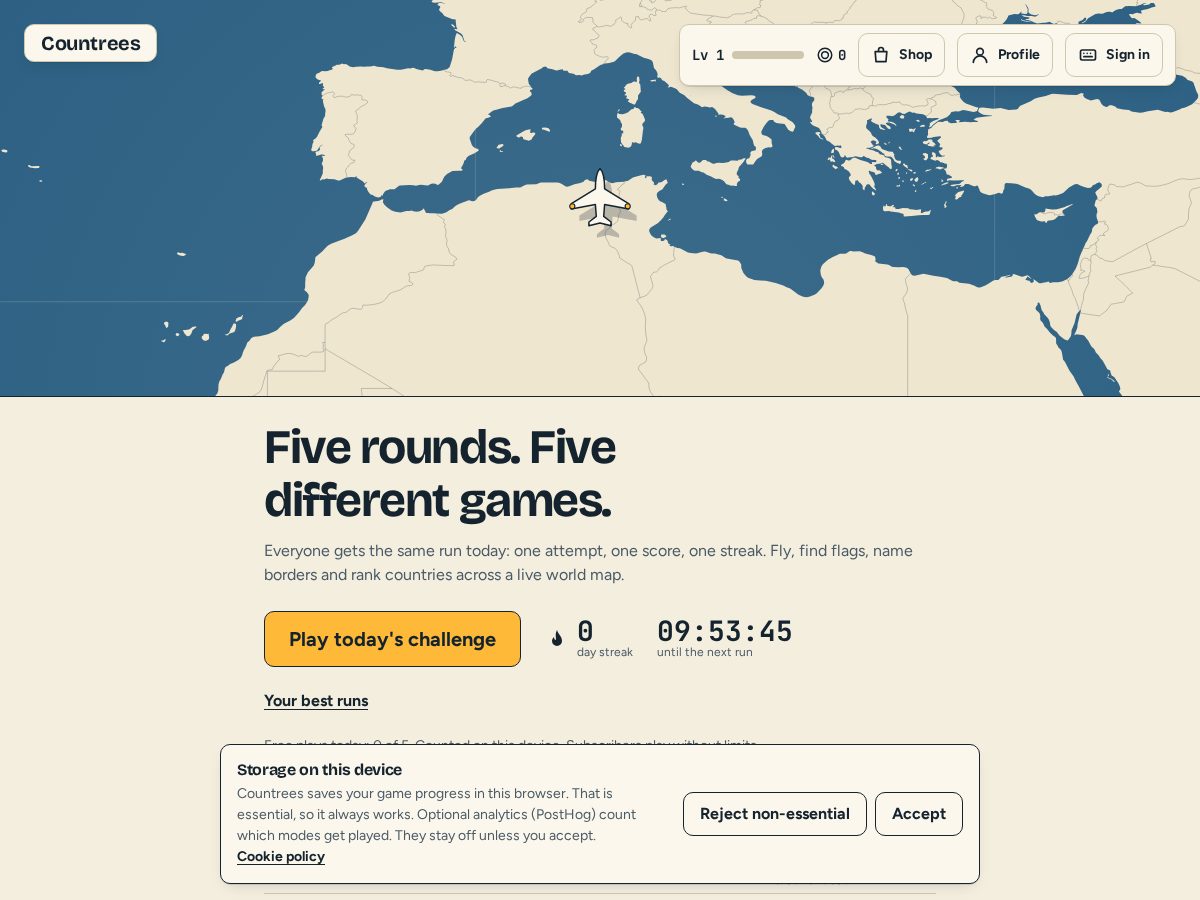 Landing-page snapshot of countrees.org