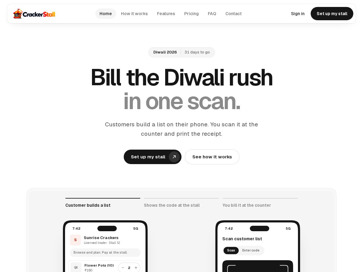 Landing-page snapshot of crackerstall.com