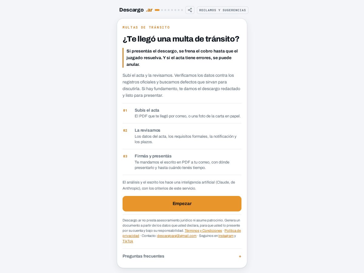Landing-page snapshot of descargoar.com