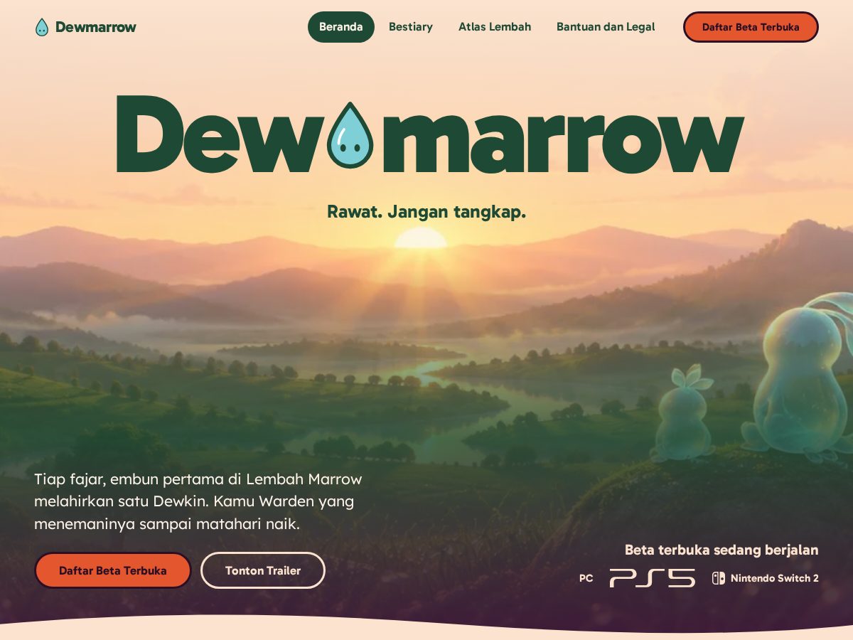 Landing-page snapshot of dewmarrow.com