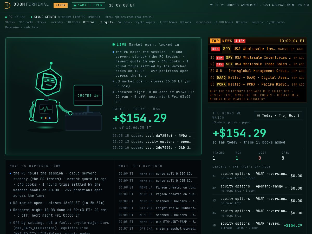 Landing-page snapshot of doomterminal.com