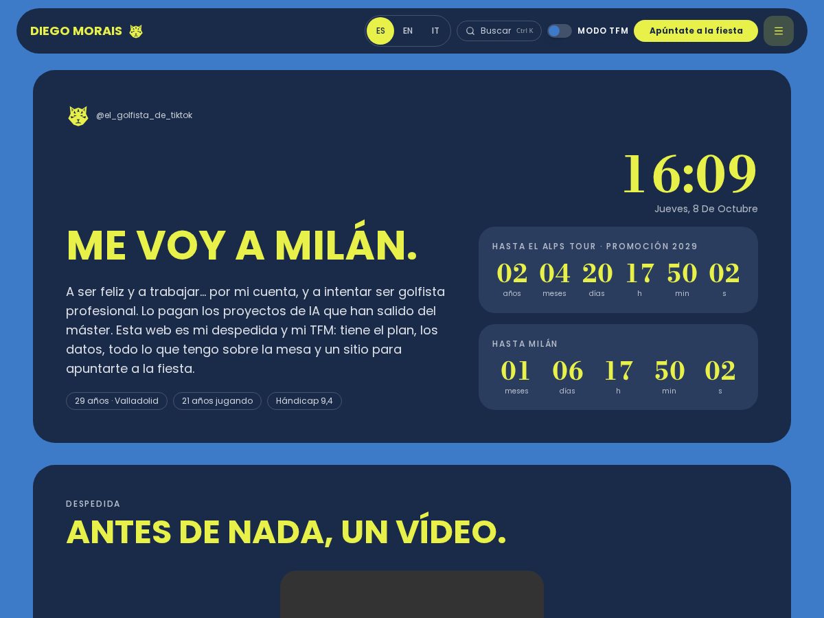 Landing-page snapshot of elgolfistadetiktok.com