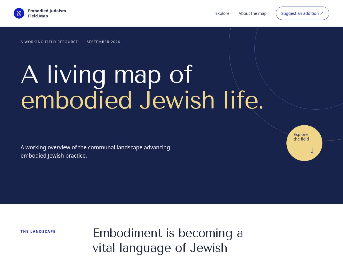 Landing-page snapshot of embodiedjudaismmap.org