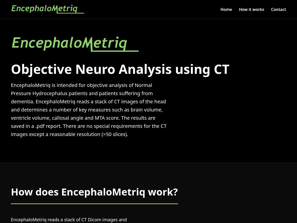 Landing-page snapshot of encephalometriq.com