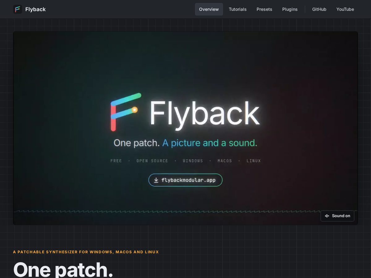 Landing-page snapshot of flybackmodular.app