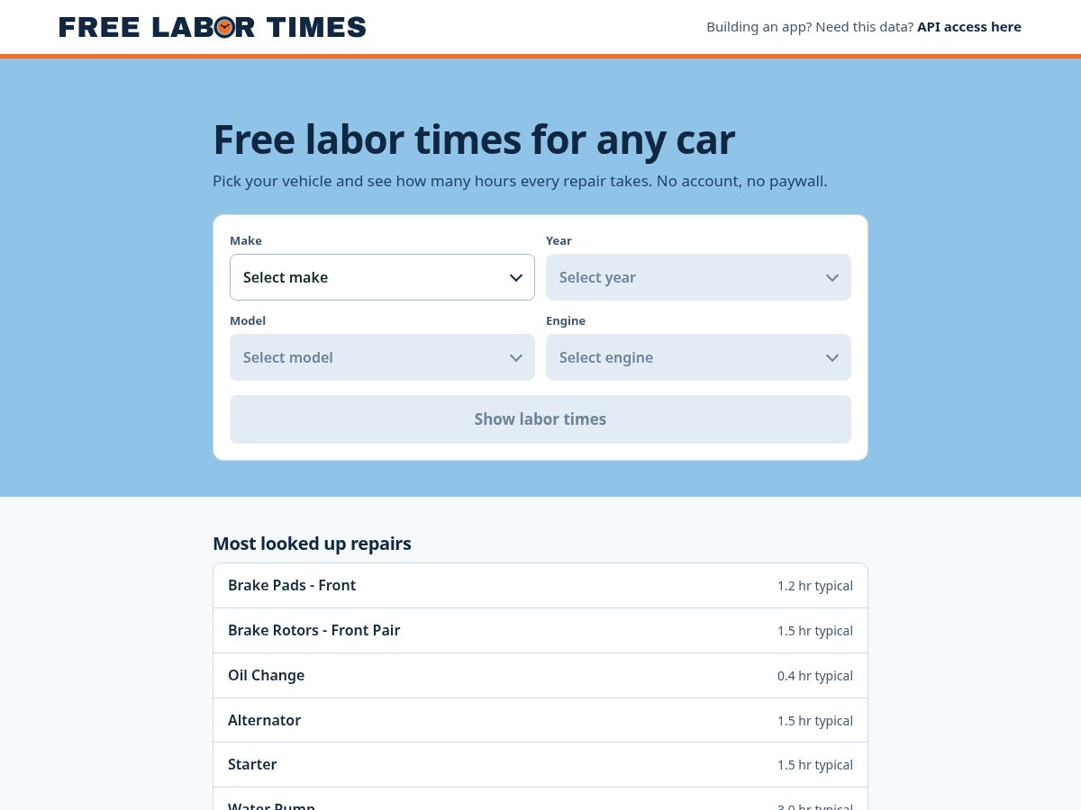 Landing-page snapshot of freelabortimes.com