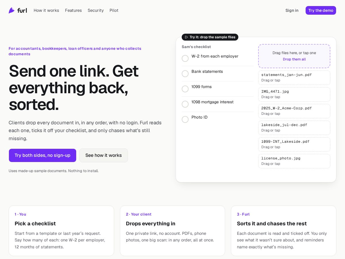 Landing-page snapshot of furldocs.com