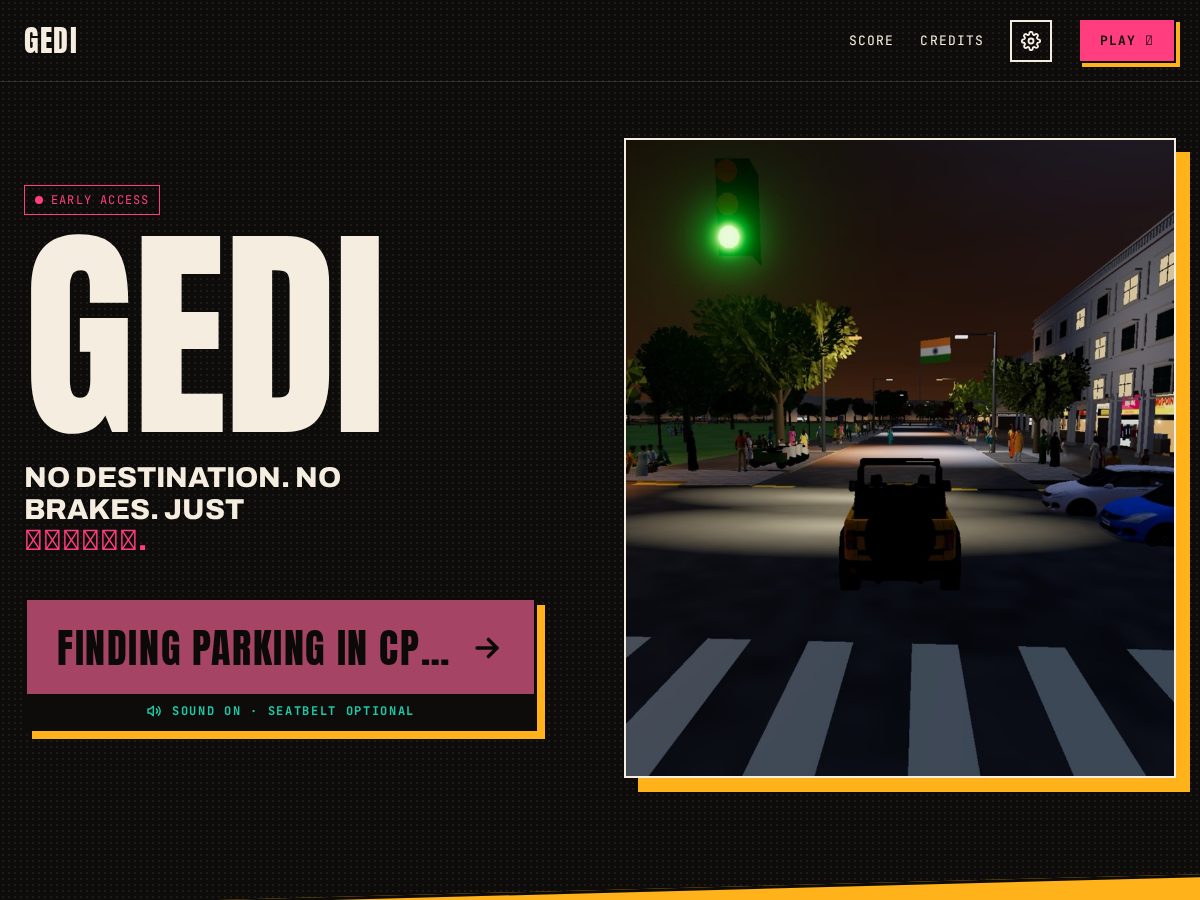 Landing-page snapshot of gedi.city