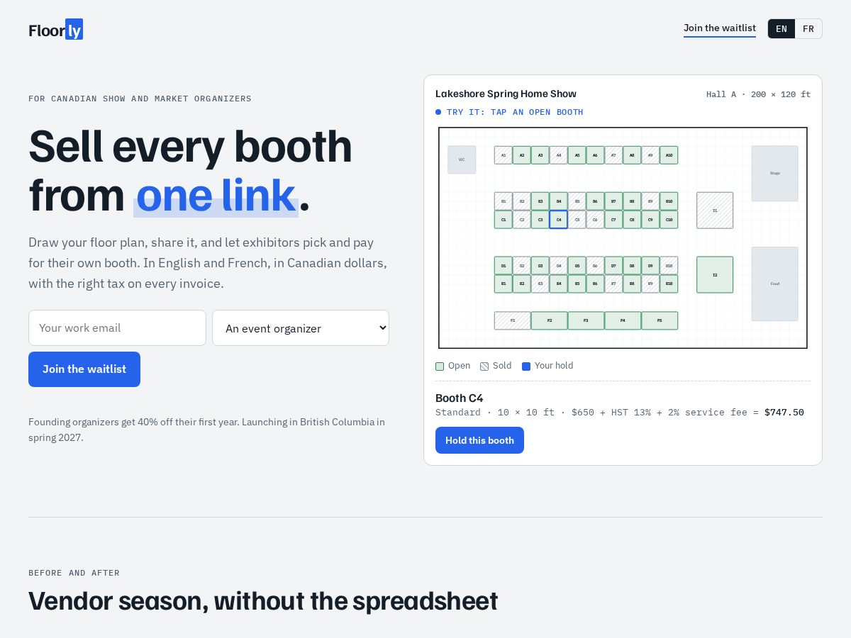 Landing-page snapshot of getfloorly.com