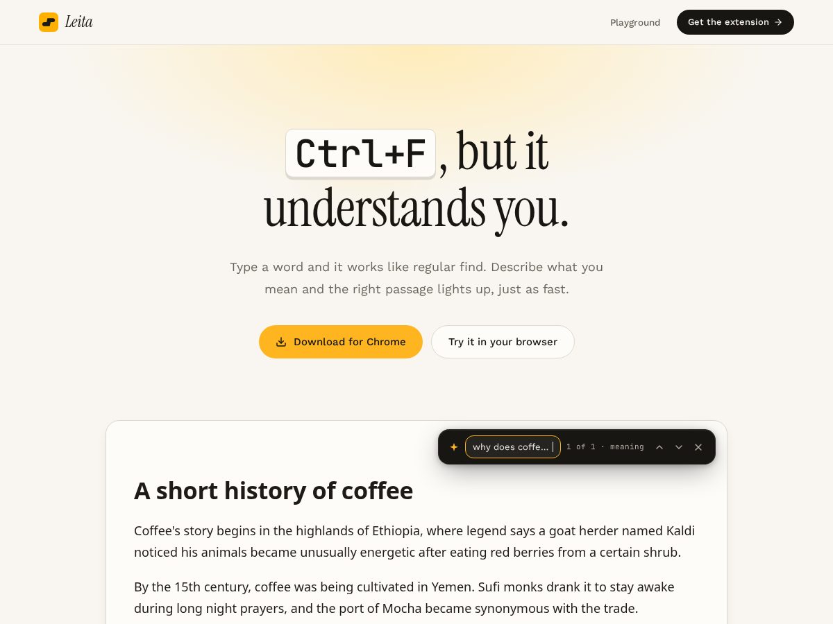Landing-page snapshot of getleita.com