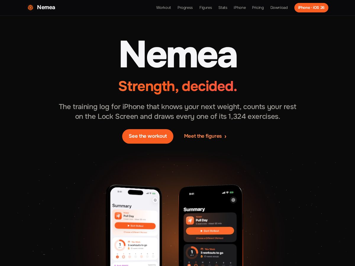 Landing-page snapshot of getnemea.com