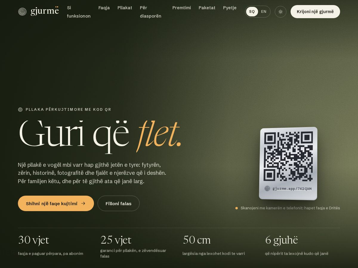 Landing-page snapshot of gjurme.app