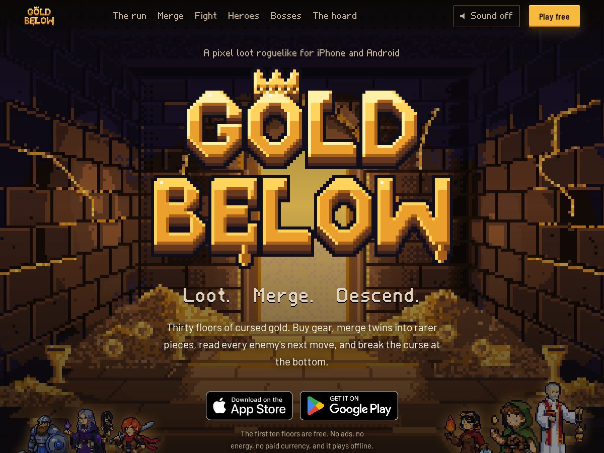 Landing-page snapshot of goldbelow.com