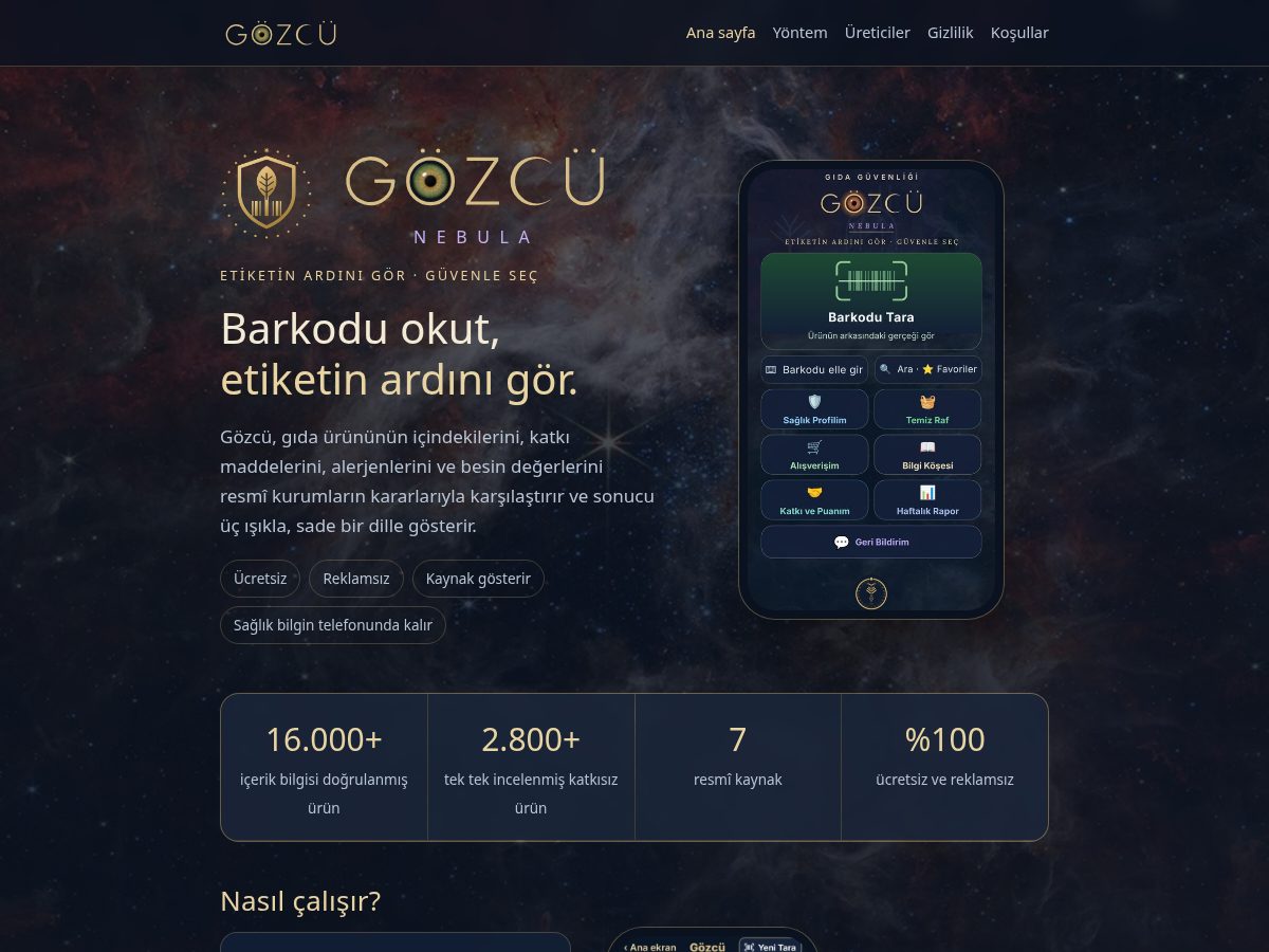 Landing-page snapshot of gozcunebula.com