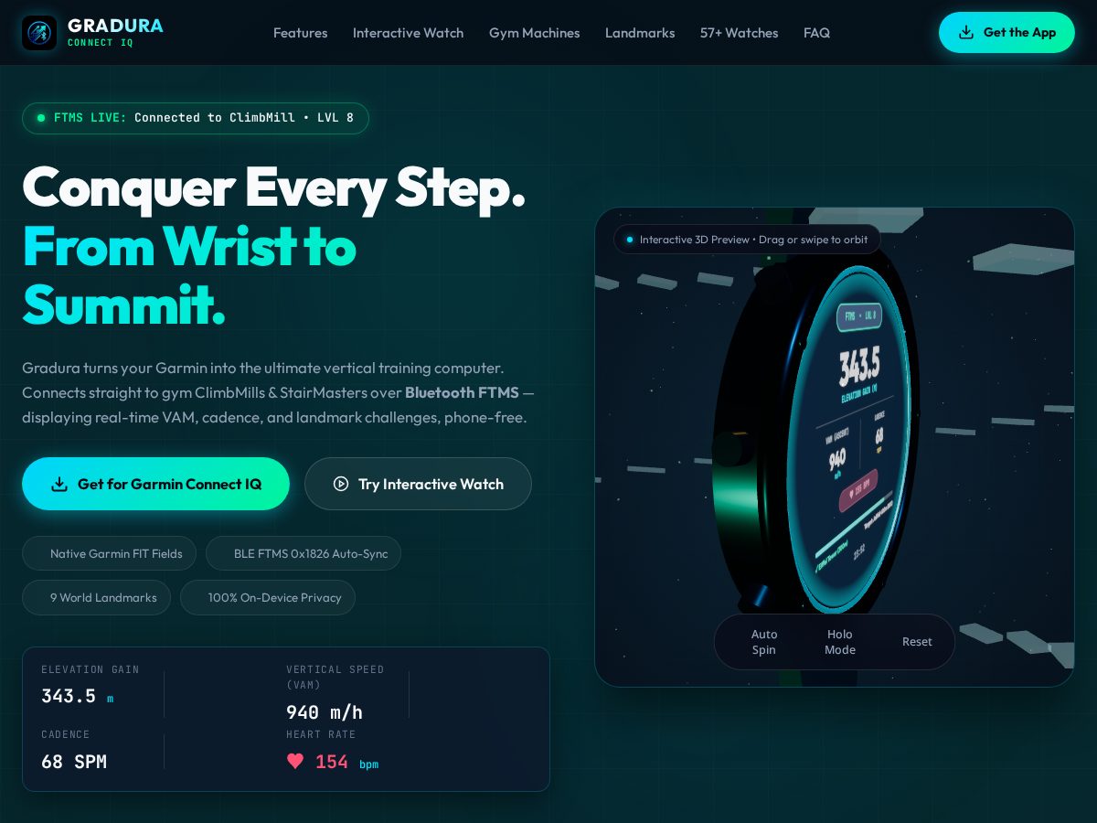 Landing-page snapshot of gradura-app.com