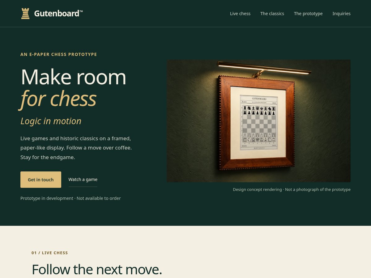 Landing-page snapshot of gutenboard.com