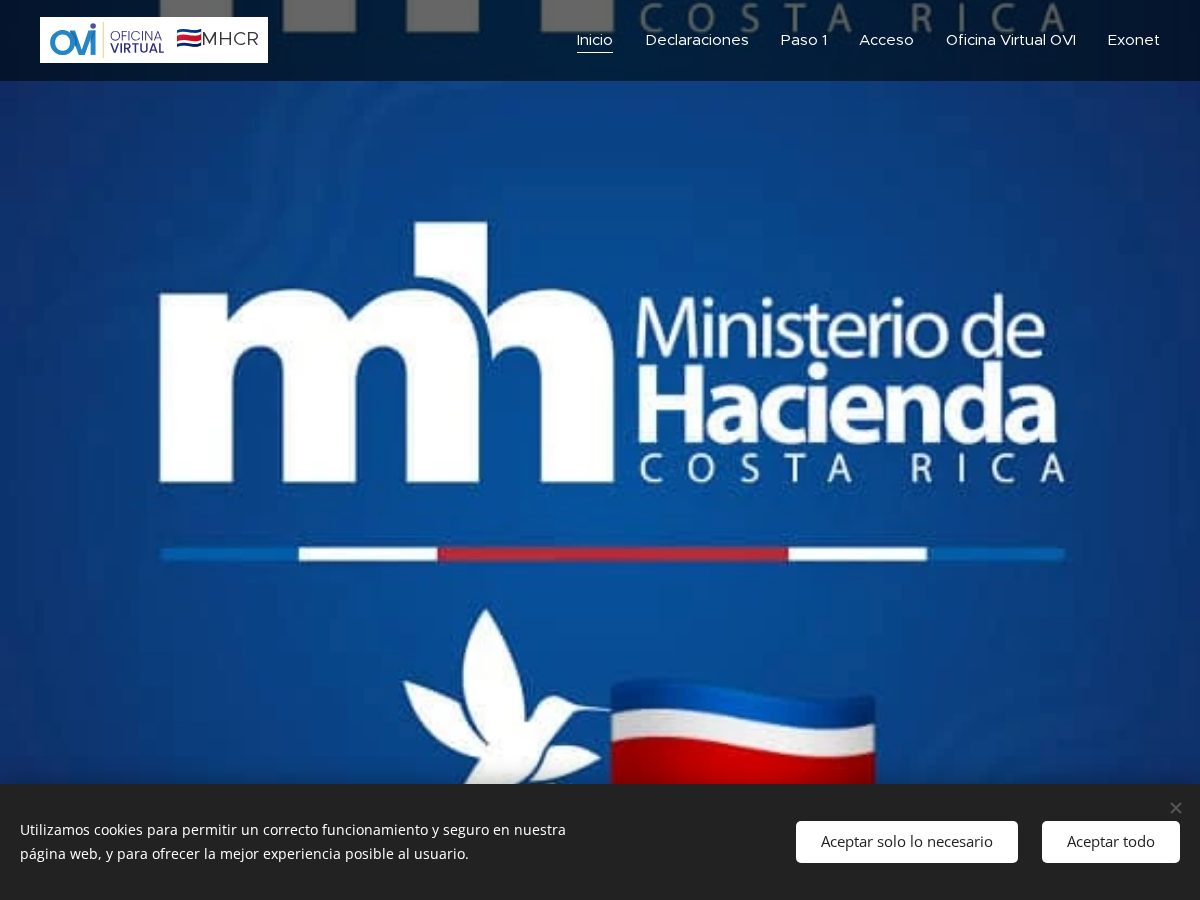 Landing-page snapshot of hacienda-tribucr.net