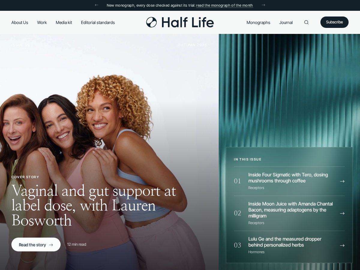 Landing-page snapshot of halflifemag.com