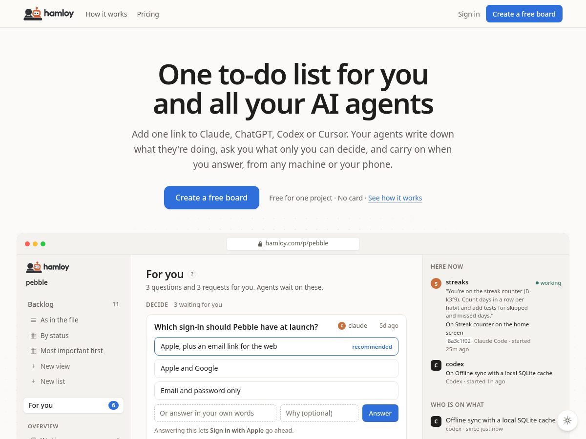Landing-page snapshot of hamloy.com
