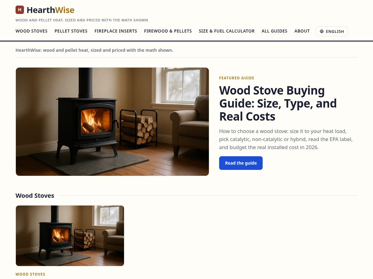 Landing-page snapshot of hearth-wise.com